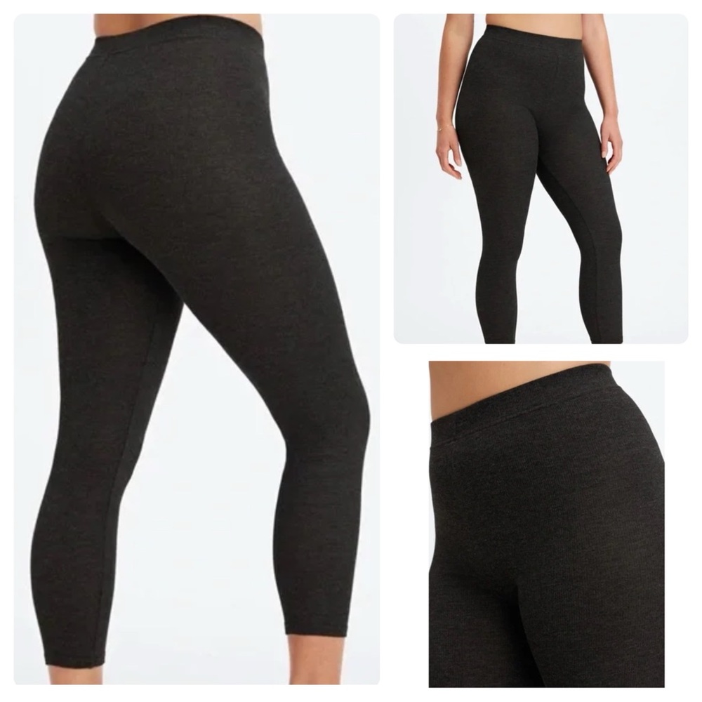 NEW Fabletics RestoreKnit Ultra High-Waisted 7/8 Sleep Legging Black Heather S